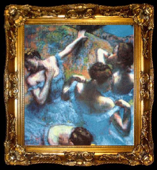 framed  Edgar Degas Danseuses Bleues, ta009-2